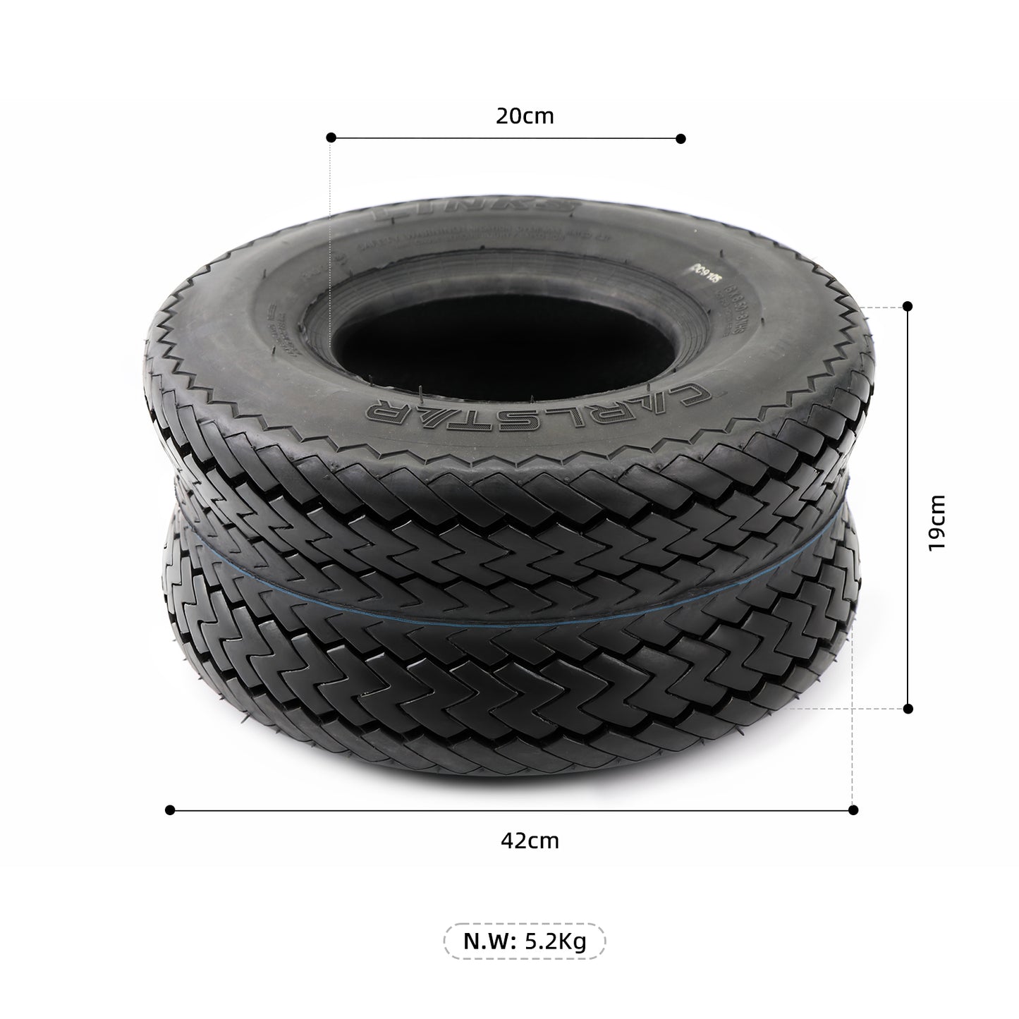 CARLSTAR 8" 18X8.50-8 4 PLY Golf Cart Tire Fits E-Z-GO, ClubCar, Cushman, Yamaha