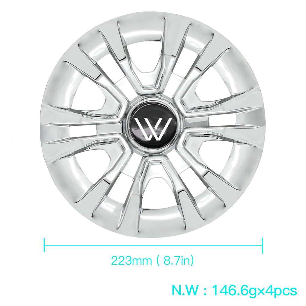 8" Rim Cover Club Car EZGO YAMAHA Deep Chrome Hub Caps Wheel Cover for Most Golf Carts Accessories 8 Inch (set of 4)
