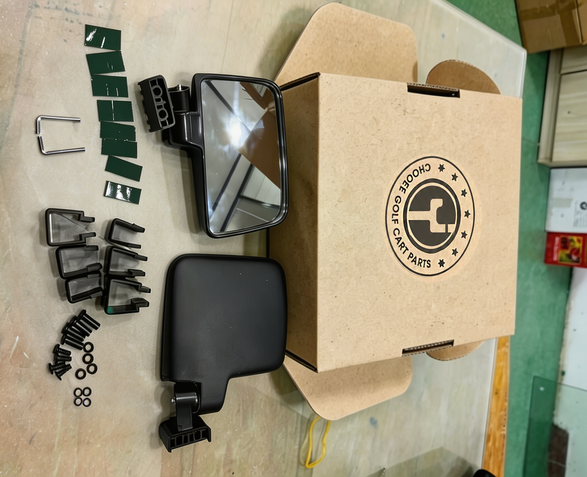 CHOOEE GOLF CART PARTS Golf Cart Mirror for Yamaha Club Car EZGO No Drilling Side Mirrors
