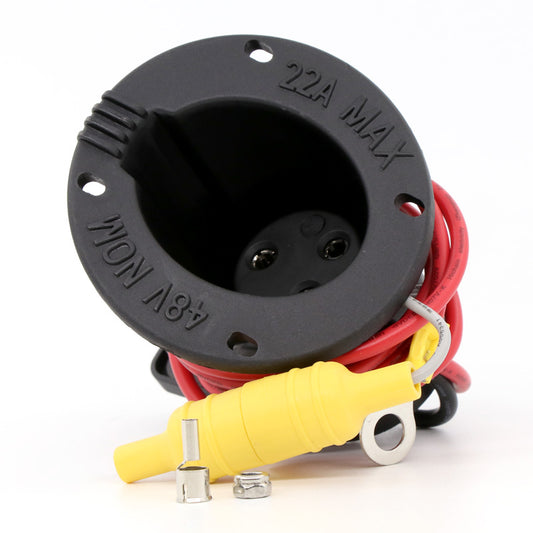 Golf Cart 48V Charger Receptacle with Fuse and Cord for Club Car DS 1995-UP, Club Car DS Charging Port for 1995-UP Golf Cart, OEM# 101802101