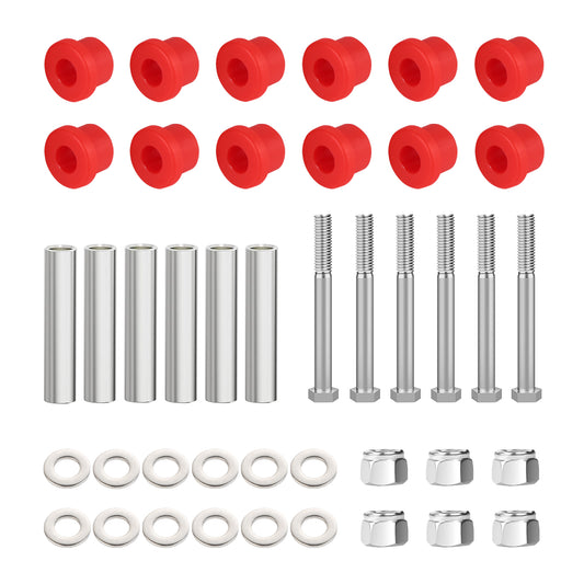 EZGO TXT Spring Bushing Kit With Screw Nuts, Golf Cart Rear Leaf Spring Polyurethane Bushing and Sleeves for EZGO TXT/Medalist (1994-up) & Club Car DS (1981-up), OEM# 70289-G02 70291-G01 14158-G1