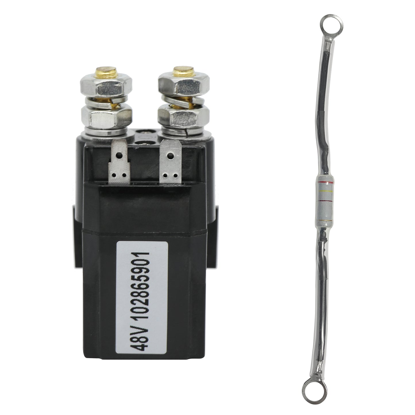 Golf Cart 48-Volt Solenoid with Resistance Fits for Club Car DS & Precedent Models 102865901&1014947