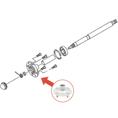 Golf Cart Rear Wheel Hub Part (1PC or 2PC), Replace Yamaha G29 Rear Hub, Suitable for Yamaha G29 Drive Gas Electric Golf Cart, OEM Reference JW1-F53T0-09-00, JW1-G6542-00-00