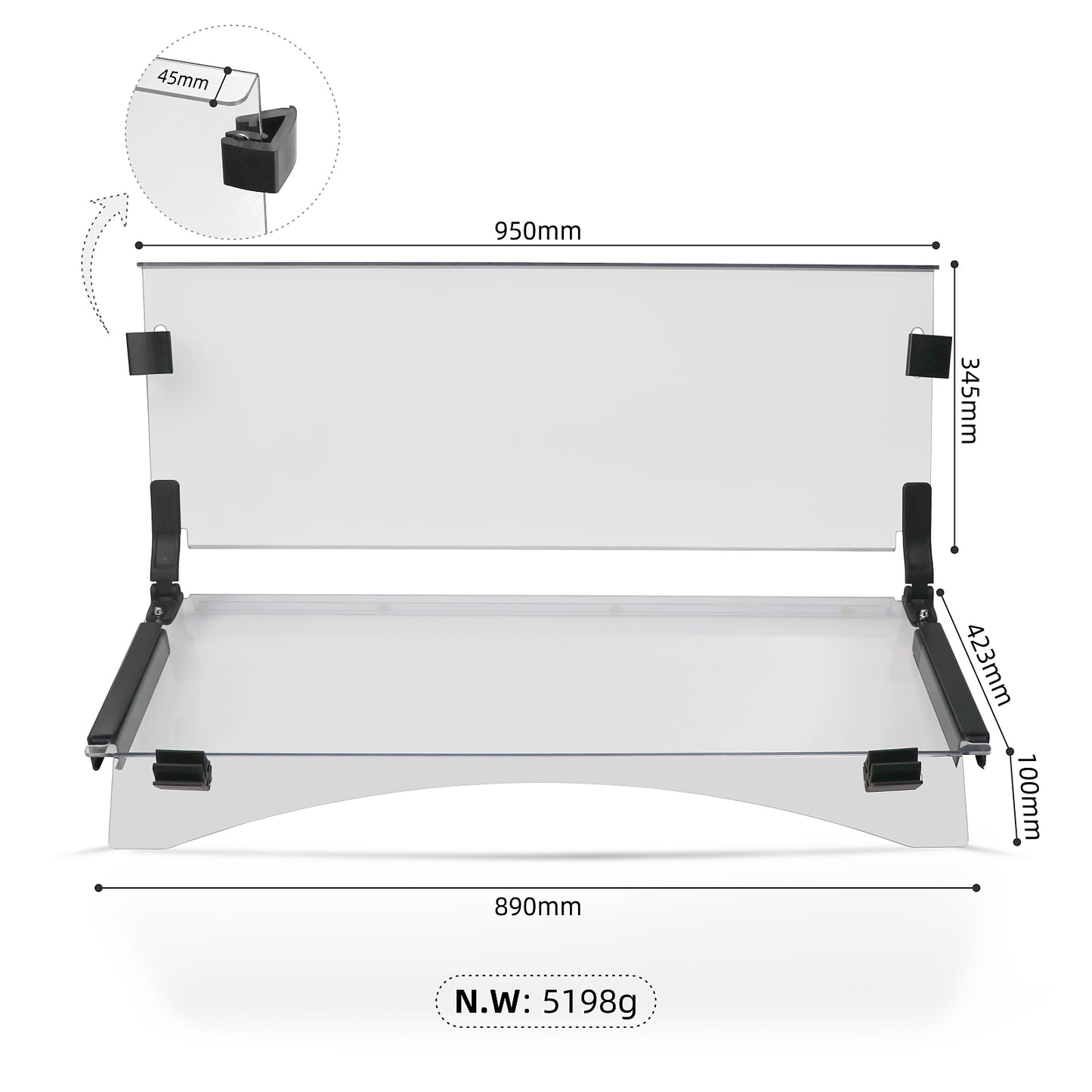 Golf Cart Fold Down Hinge Windshield for Club Car Precedent 2004-UP Clear Windshield OEM#102525101