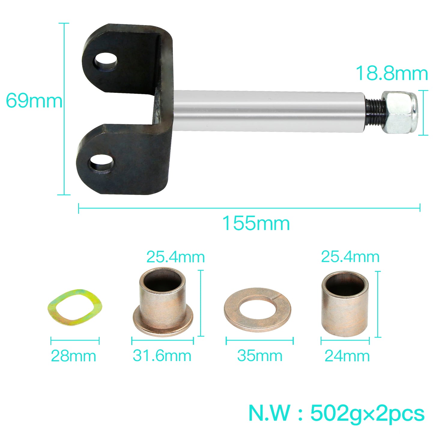 Golf Cart Front End King Pin Repair Kit for Club Car DS 1981-Up OEM# 1016386