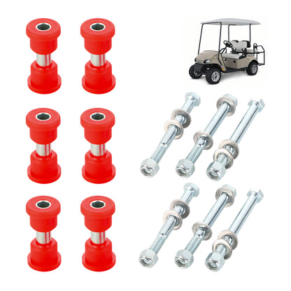 EZGO TXT Spring Bushing Kit With Screw Nuts, Golf Cart Rear Leaf Spring Polyurethane Bushing and Sleeves for EZGO TXT/Medalist (1994-up) & Club Car DS (1981-up), OEM# 70289-G02 70291-G01 14158-G1