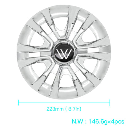 8" Rim Cover Club Car EZGO YAMAHA Deep Chrome Hub Caps Wheel Cover for Most Golf Carts Accessories 8 Inch (set of 4)