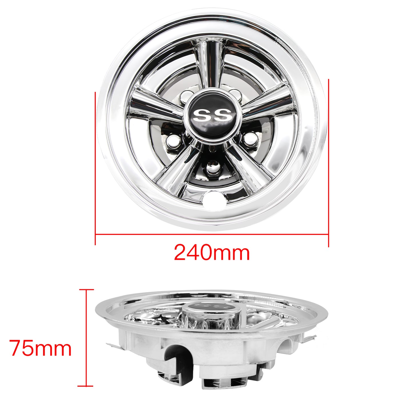 8" Golf Cart Hub Caps Wheel Cover for Most Golf Cart Accessories 8 Inch(Set of 4)