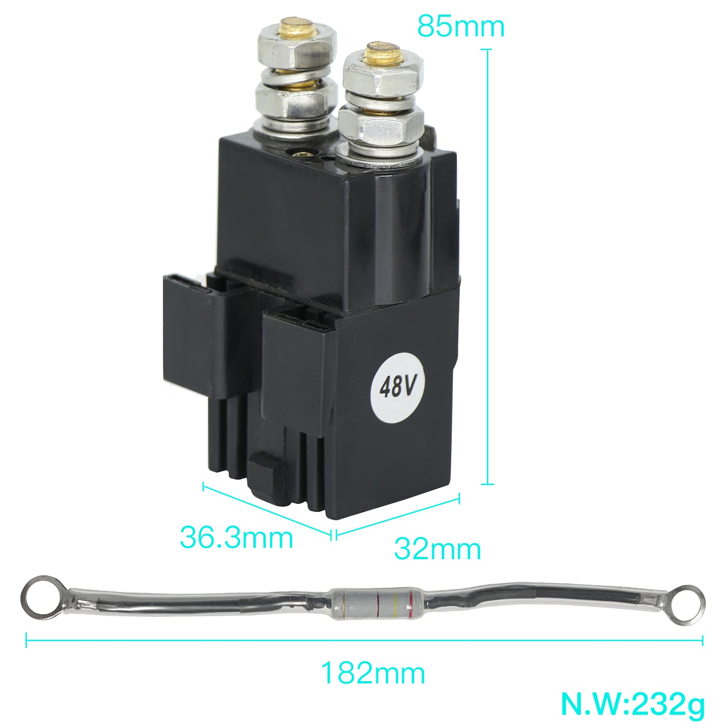 Golf Cart 48-Volt Solenoid with Resistance Fits for Club Car DS & Precedent Models 102865901&1014947