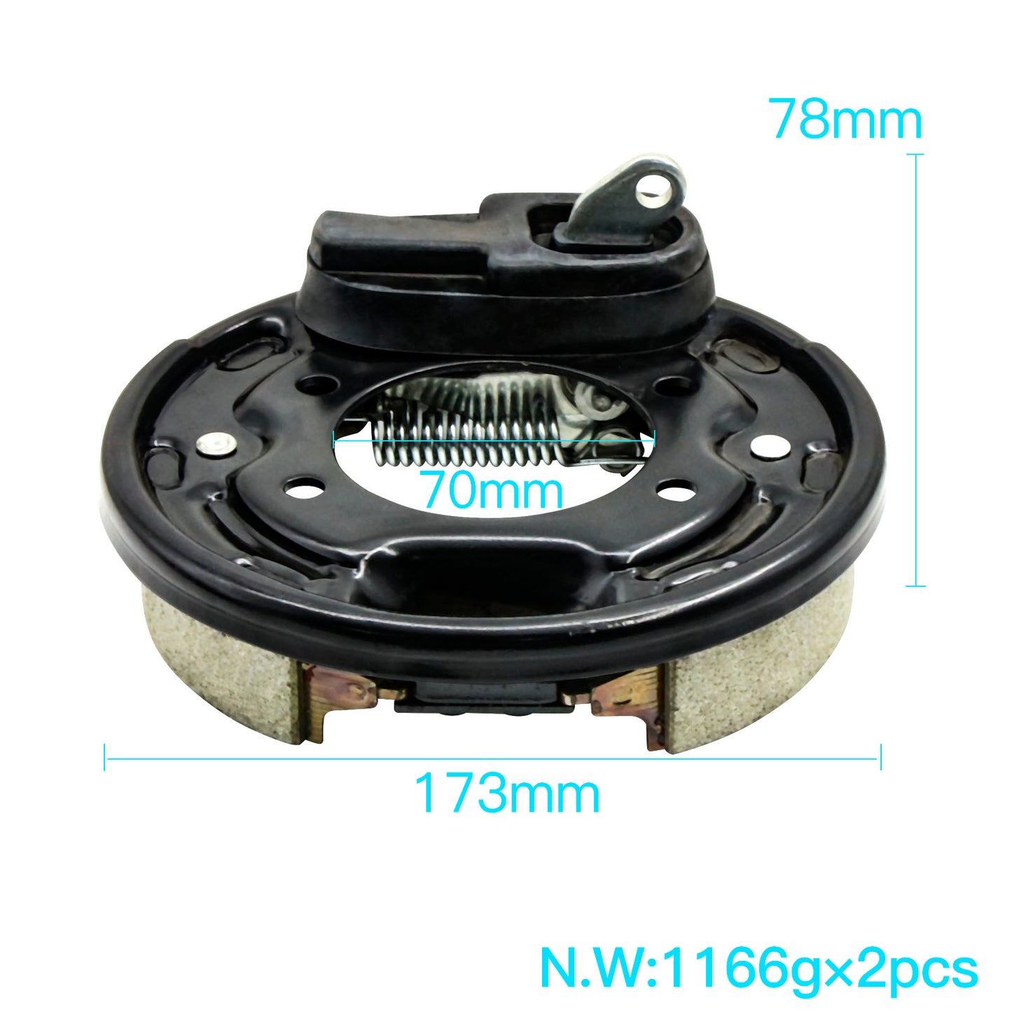 Driver & Passenger Side Brake Shoes Assembly for Golf Cart Club Car (set of 2) #101823301 101823302