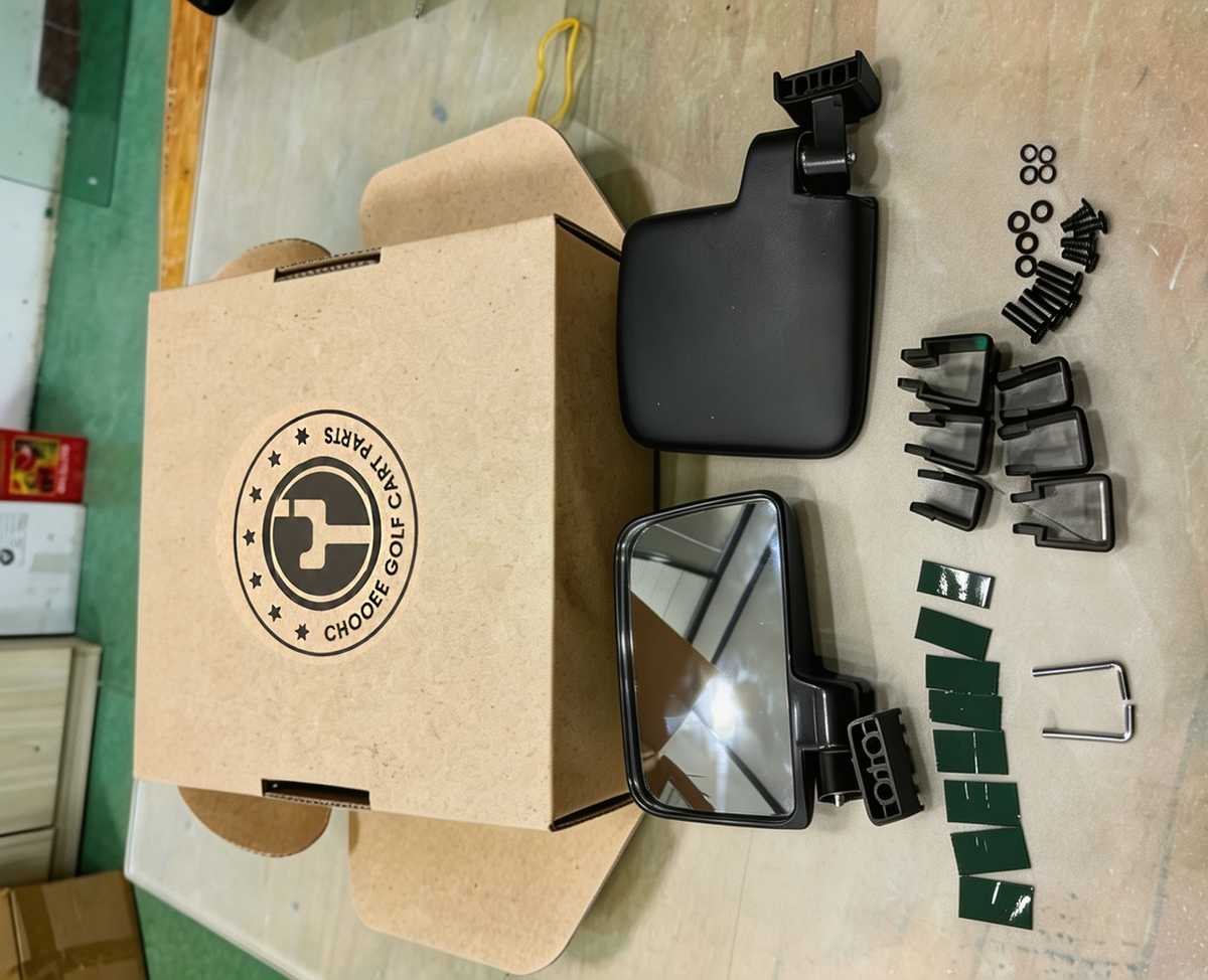 CHOOEE GOLF CART PARTS Golf Cart Mirror for Yamaha Club Car EZGO No Drilling Side Mirrors
