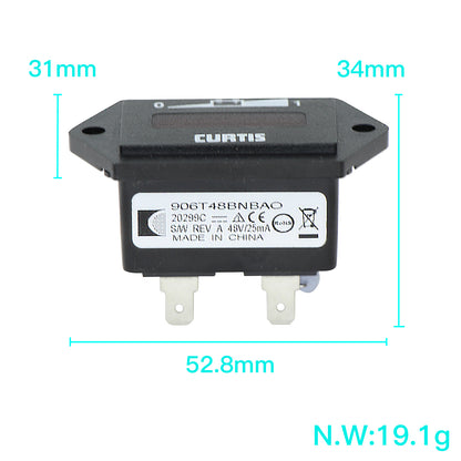 48 Volt CURTIS Led Battery Charge Indicator Meter Fits on Club Car DS&Precedent 48V Electric Golf Carts 101814201