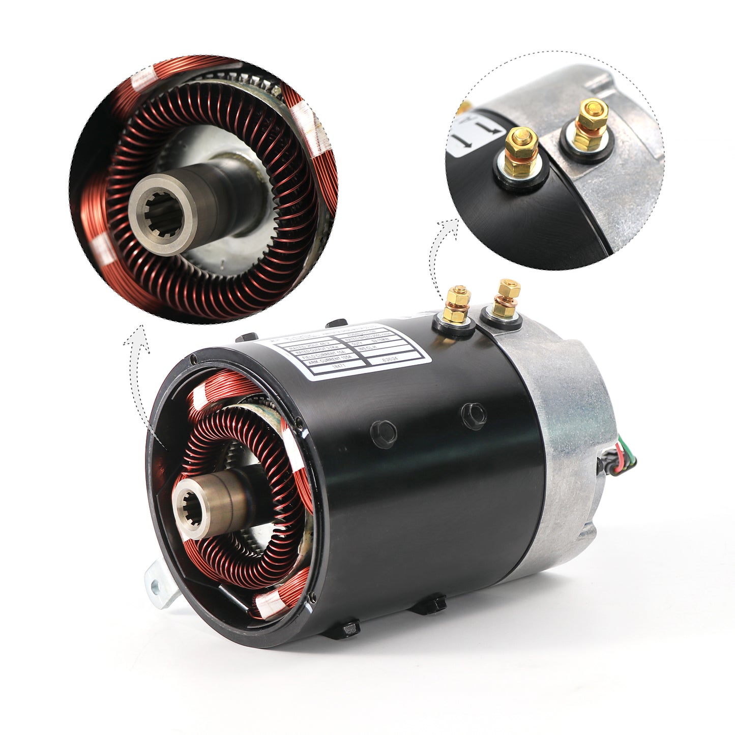 ZQS48-3.7-T-GN 48V DC Electric 3.3HP Motor for Golf Cart Club Car DS and Precedent 1996-UP 103572501 102240102