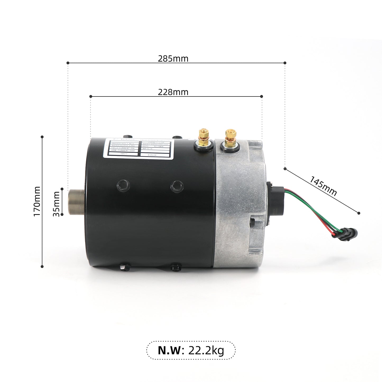 ZQS48-3.7-T-GN 48V DC Electric 3.3HP Motor for Golf Cart Club Car DS and Precedent 1996-UP 103572501 102240102