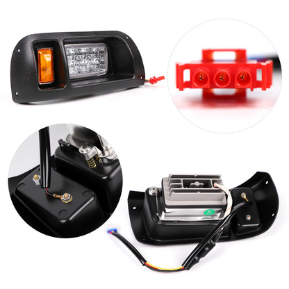 LED Headlight Tail Light Kit Compatible with Club Car DS Golf Carts 1993-UP 12V Street Legal Light Kit with Turn Signal Wire Harness Compatible with Club Car DS for Gas and Electric